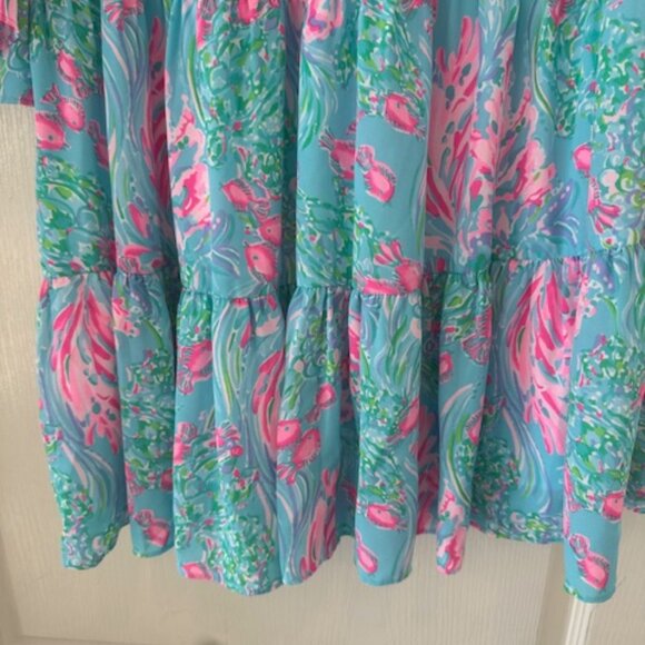 Lilly Pulitzer Gabriel Dress, Amalfi Blue Best Fishes, Size 00 - Picture 8 of 12